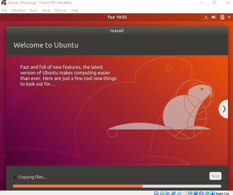 install ubuntu virtual box