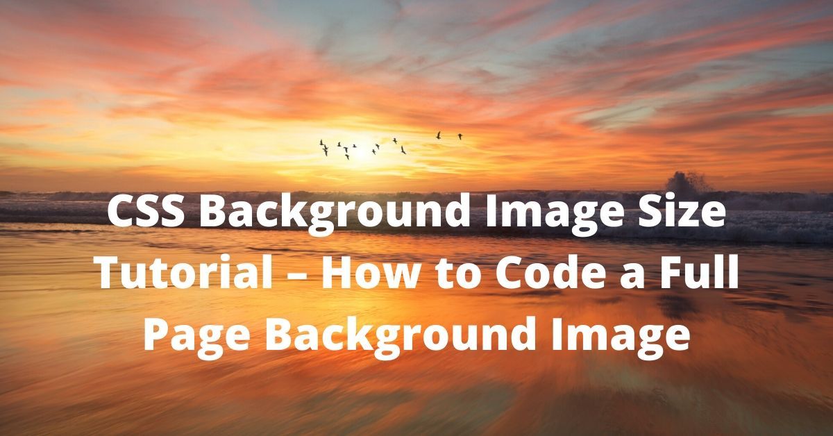 CSS Image Size Tutorial How to Code Full Page Background Image