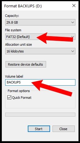 how to hard format usb drive fat32 windows 10