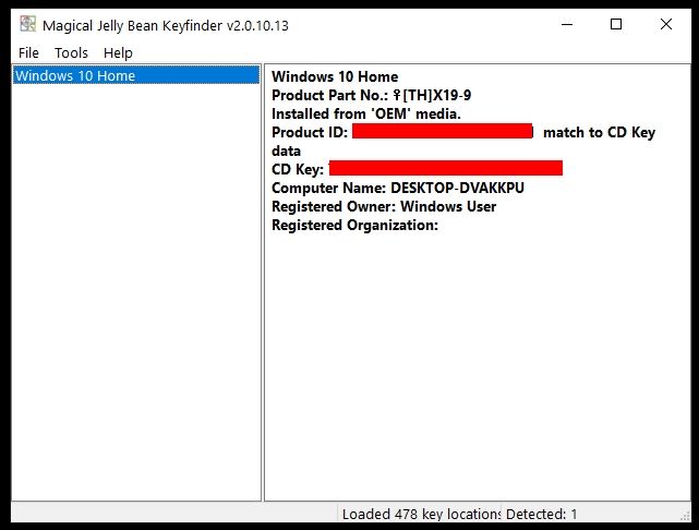 product key finder windows 10