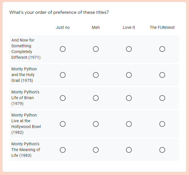 Survey Google Form Template