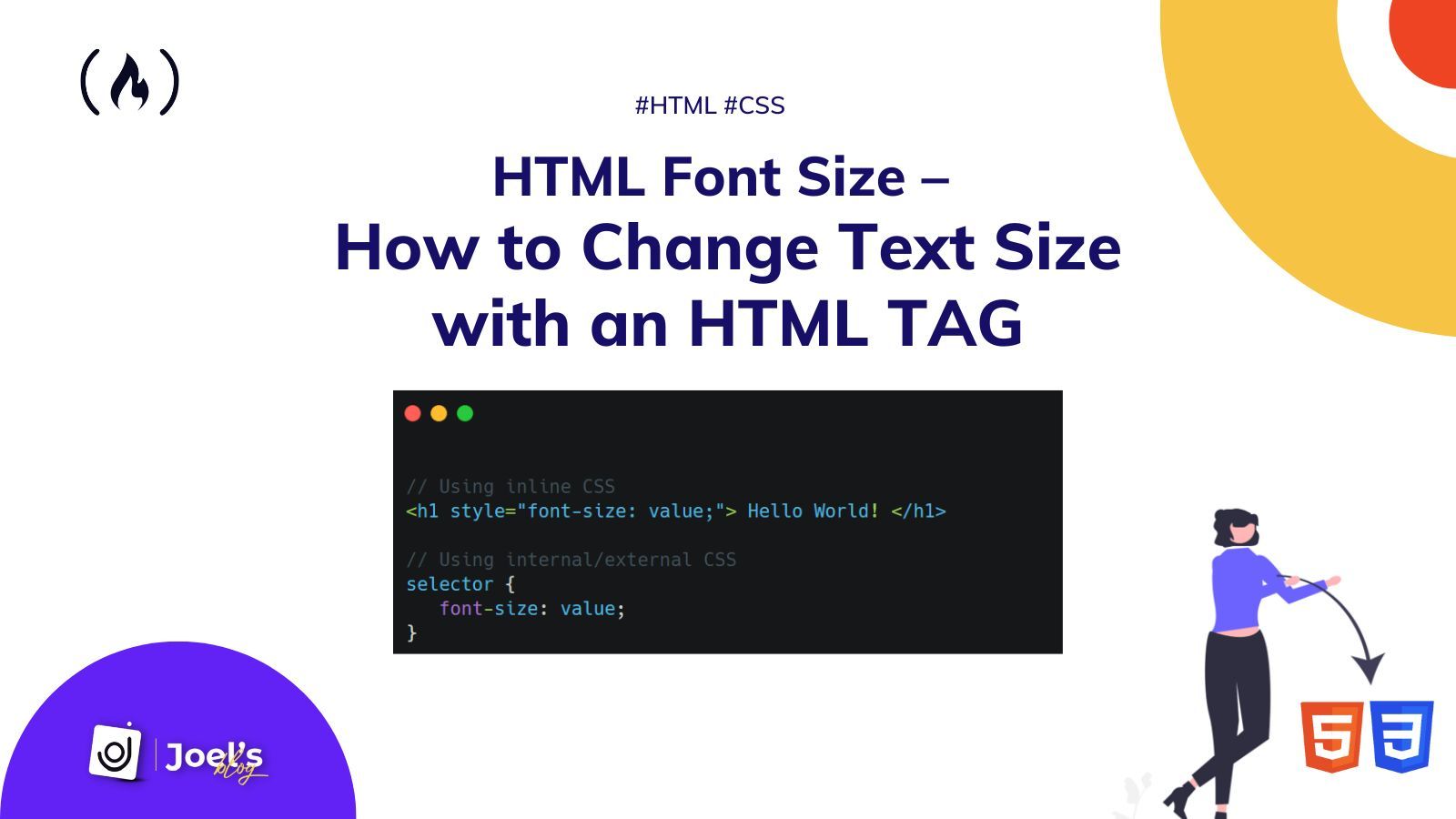 font size html tags