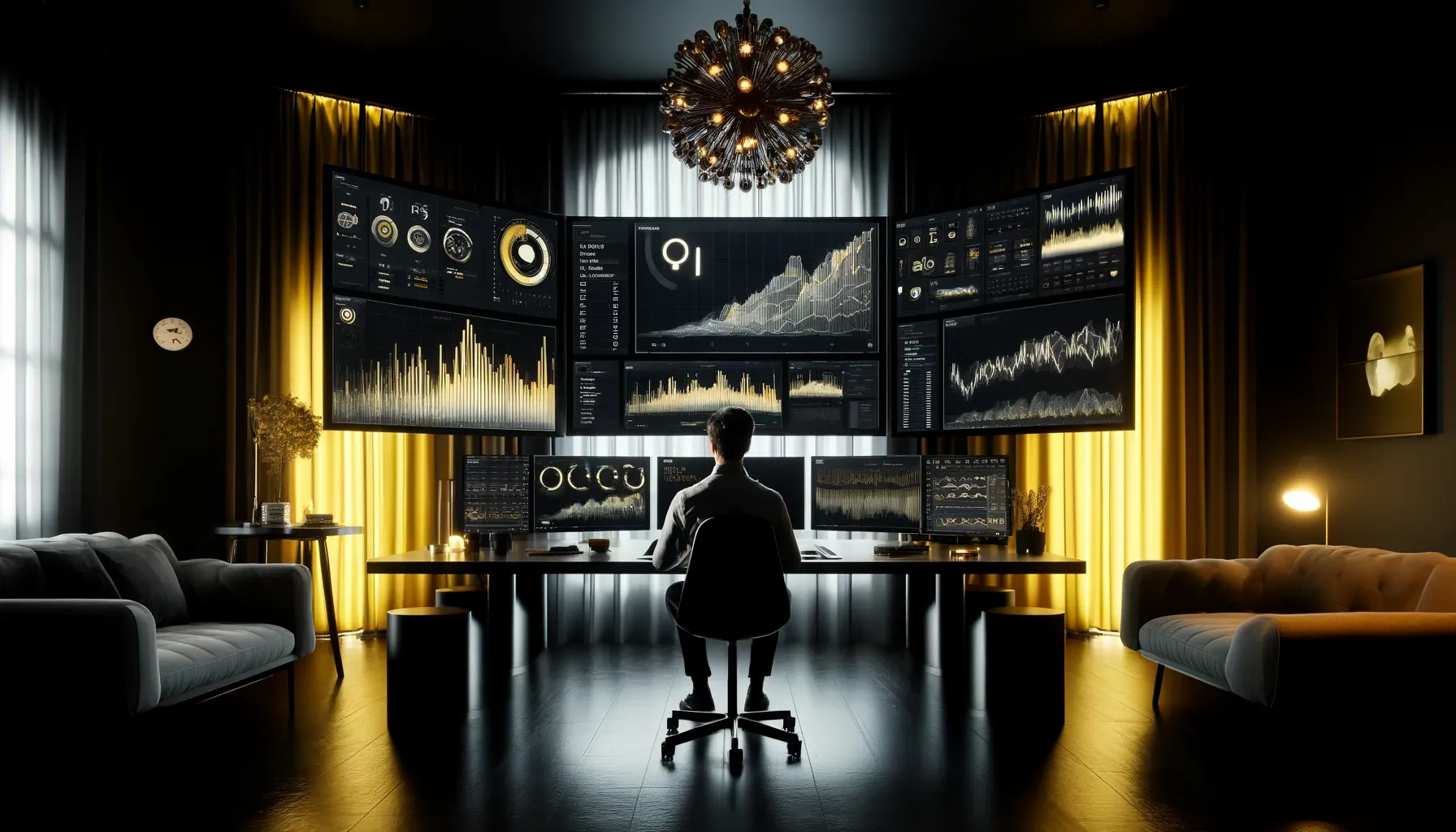 DALL-E-2024-06-02-23.49.21---An-elegant--modern-office-adorned-with-black-and-yellow-hues--creating-a-sense-of-luxury-and-mystery.-A-data-analyst-is-deeply-engaged-in-customizing