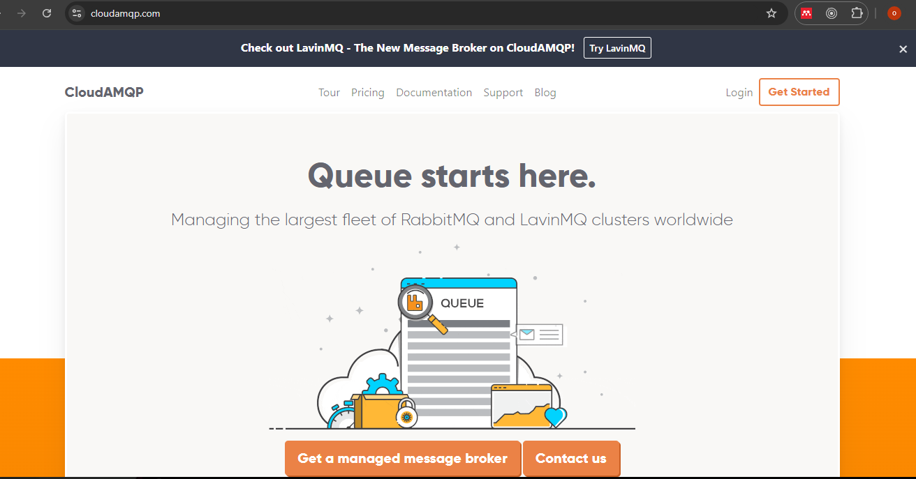 CloudAMQP home page