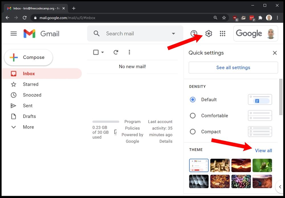 dark theme gmail desktop
