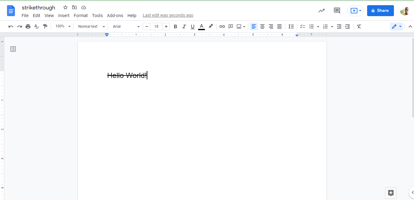 google doc cross out