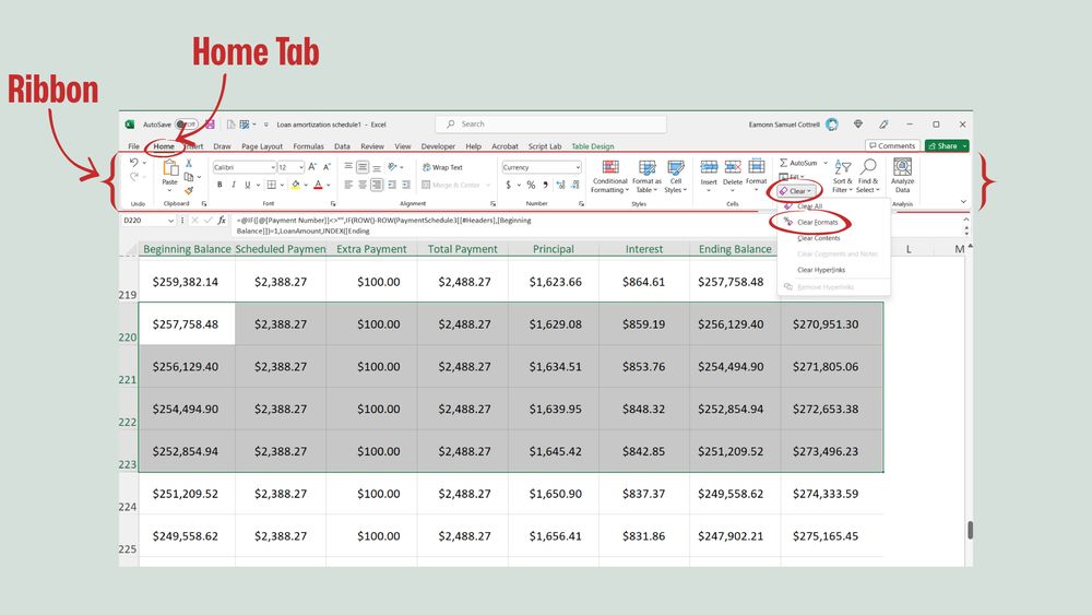 Clear Formatting In Excel Spreadsheet