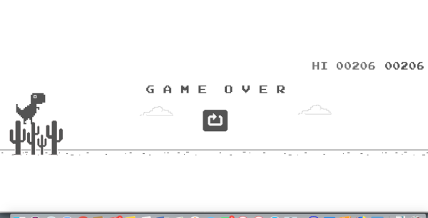 Google game dinossauro - ficou sem net, vamos jogar 